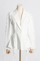 Stripe Lace Up Blazer
